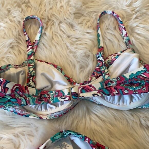 Lands End | Paisley Print Bikini Top & Skirt Swim Suit Set | 6 - Picture 7 of 8